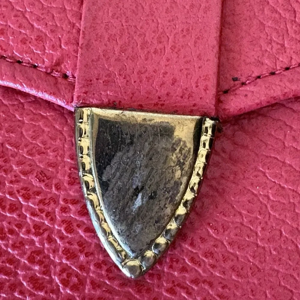 Baronet Fifth Avenue Vintage Red Cowhide Wallet Checkbook Cover Coin Purse